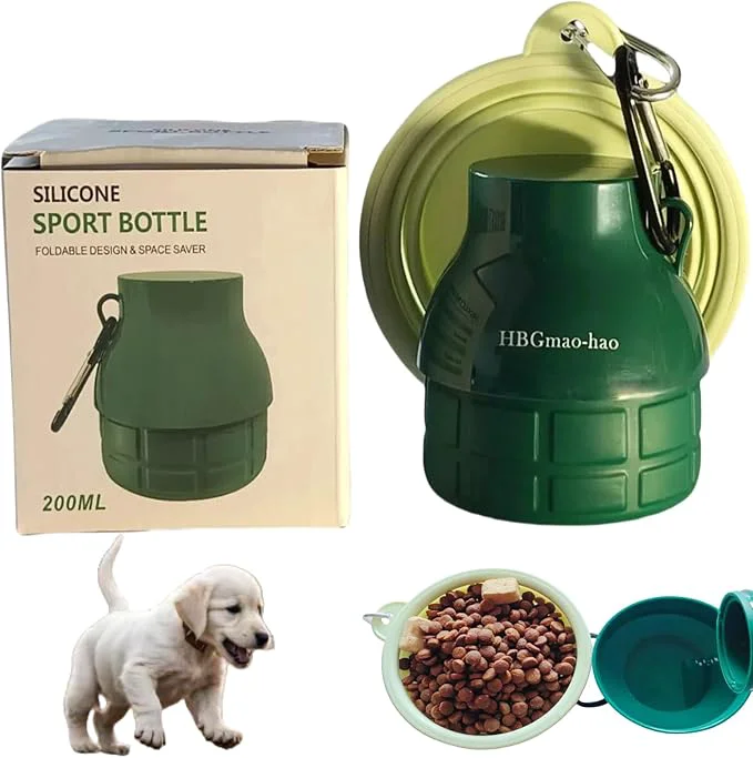 Elite Portable Dog Water Bottle with Collapsible Bowl - Compact Lightweight Design for Easy Carrying for Walks Hiking Outdoor Adventures I for Small Dogs CatsAbout ThisOverview Sustainable