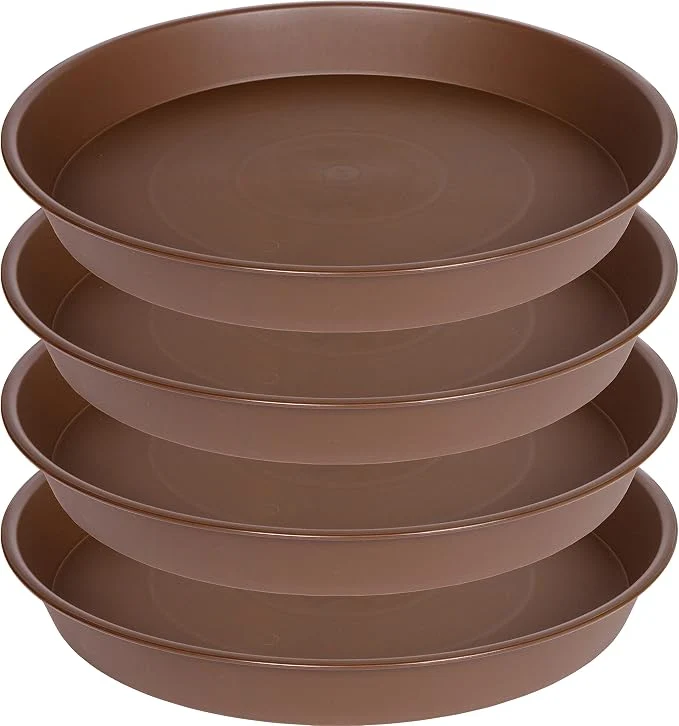Detailed 4 Pack of 18 19 inch Plant Saucer Drip Tray Heavy Duty Large Deep Plant Saucers Practical