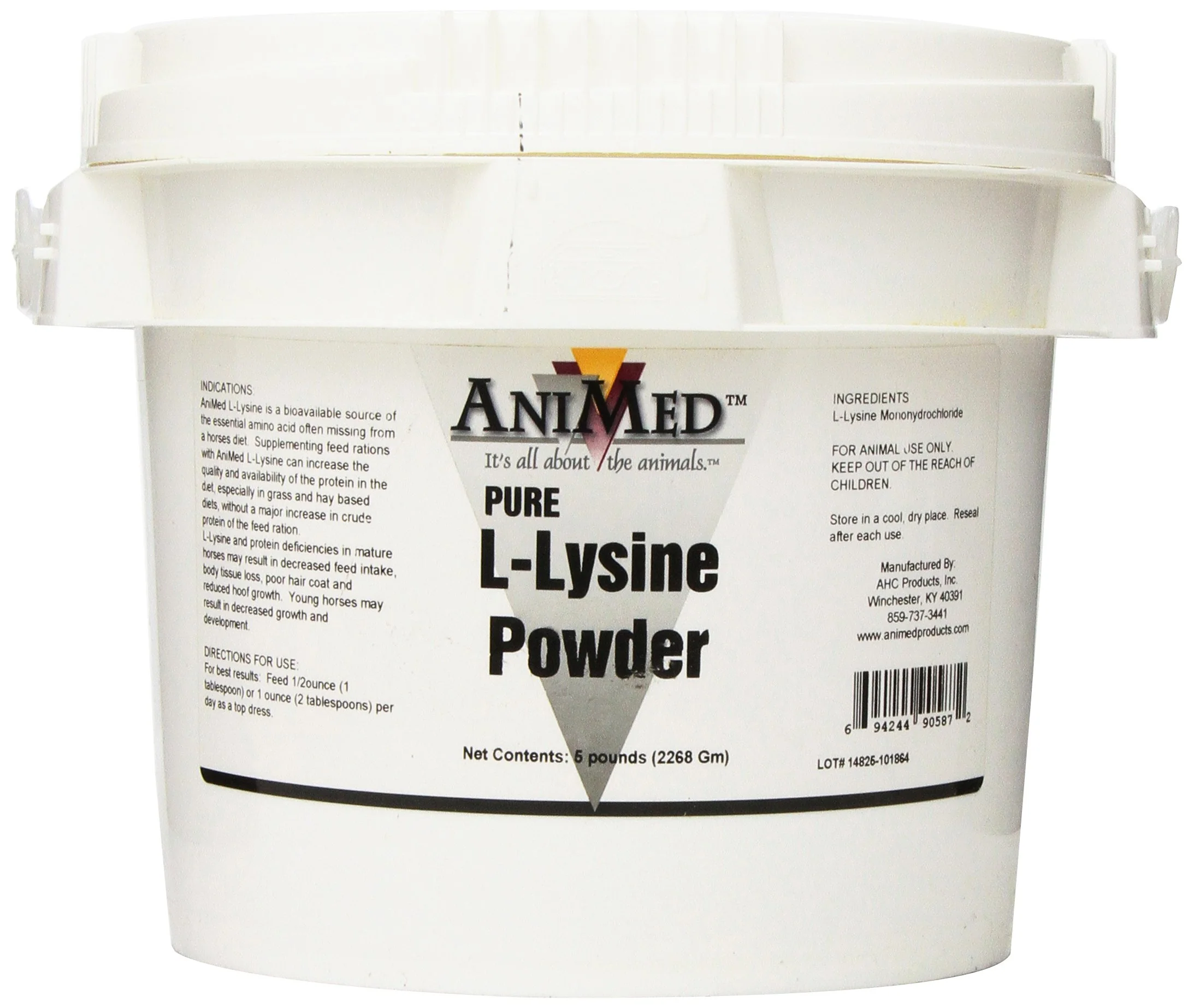 Classic AniMed L-Lysine for Horses – 5 lb Supports Weight Gain Carcass Leanness Smooth