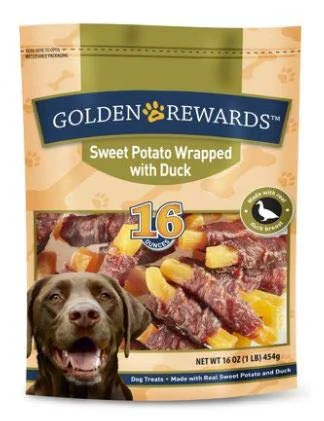 Practical Golden Rewards Sweet Potato Wrapped with Duck Dog Treats 32 oz – Duck Sweet Potato Snack Premium Material