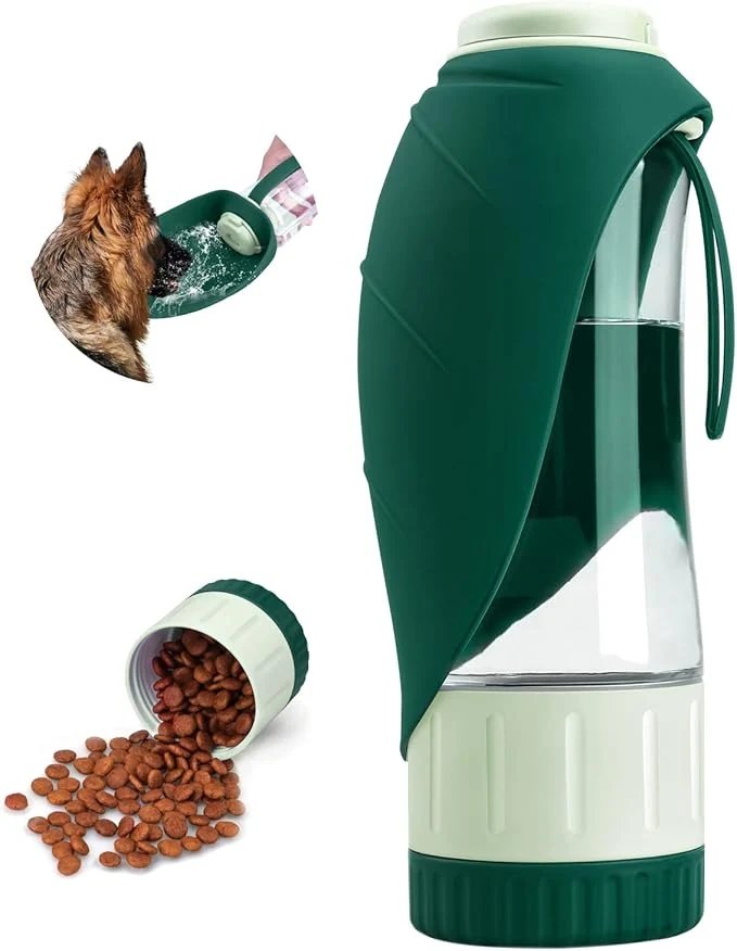 Durable Dog Water Bottle Dispenser for Walking Pet Water Feeder Container Portable with Drinking Cup Bowl Outdoor Hiking Travel 20OZ Large GreenAbout ThisOverview Superior