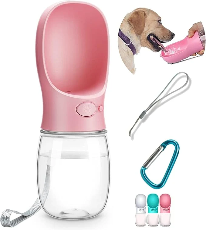 Solid Dog Water Bottle Leak Proof Portable Pet Water Bottles for Dogs Puppy Water Dispenser with Drinking Feeder for Travel Pink 12oz About ThisOverview Genuine