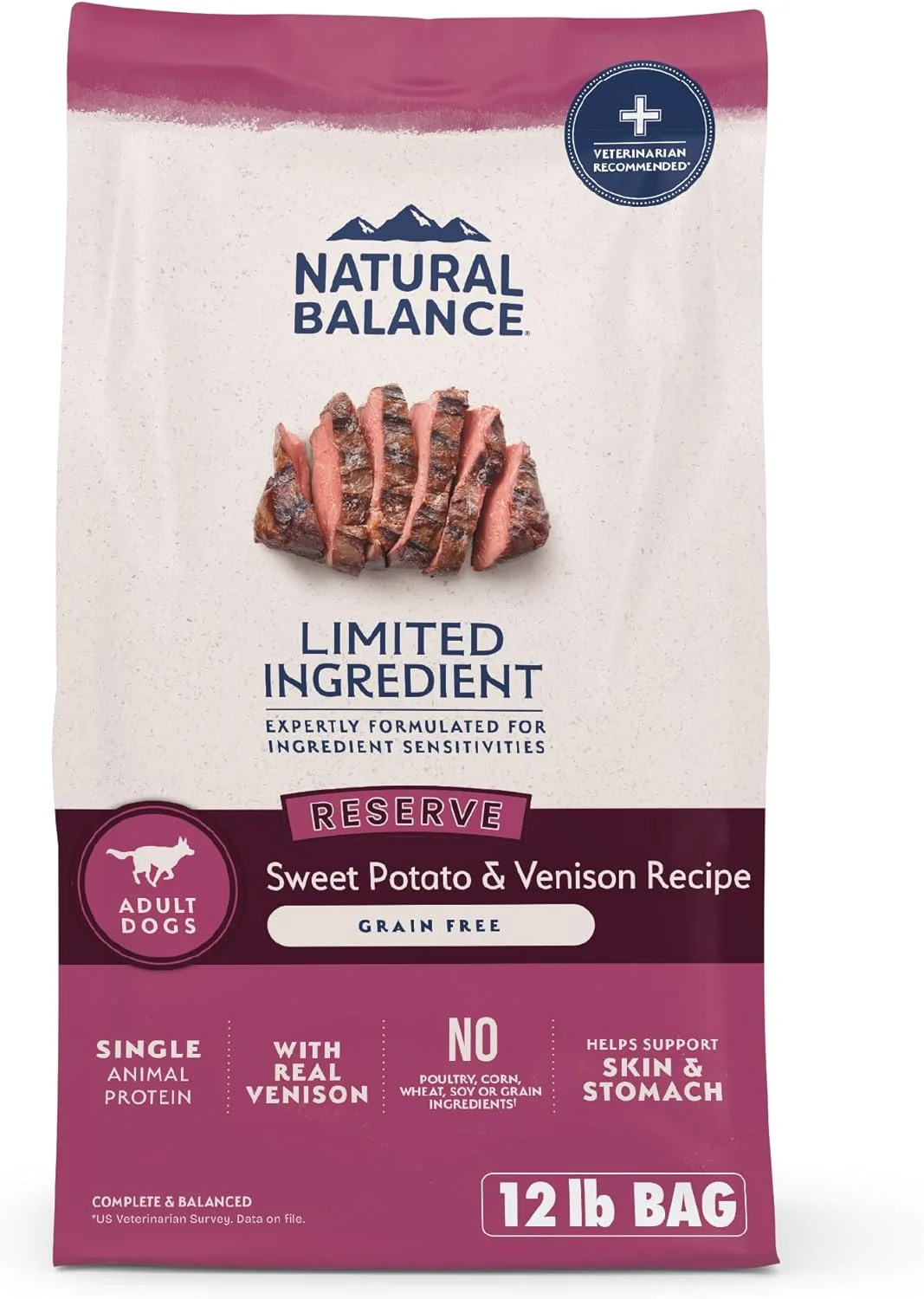 Organic Natural Balance Limited Ingredient Adult Grain- Dry Dog Food Reserve Sweet Potato Venison Recipe 12 Pound Pack of 1 High-End
