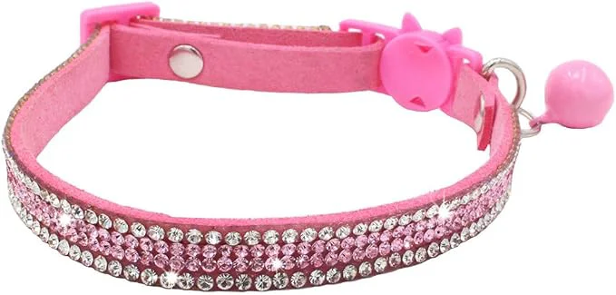 Verified THAIN Basic Adjustable Cat Collar Bling Diamond Breakaway Contemporary