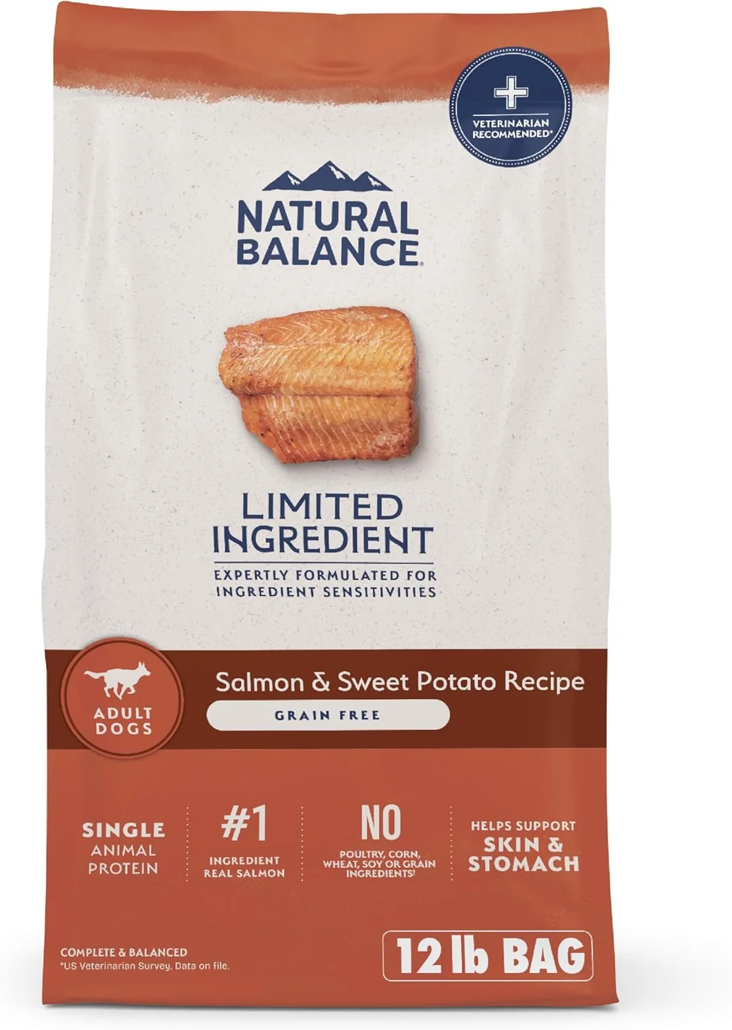 Verified Natural Balance Limited Ingredient Adult Grain- Dry Dog Food Salmon Sweet Potato Recipe 12 Pound Pack of 1