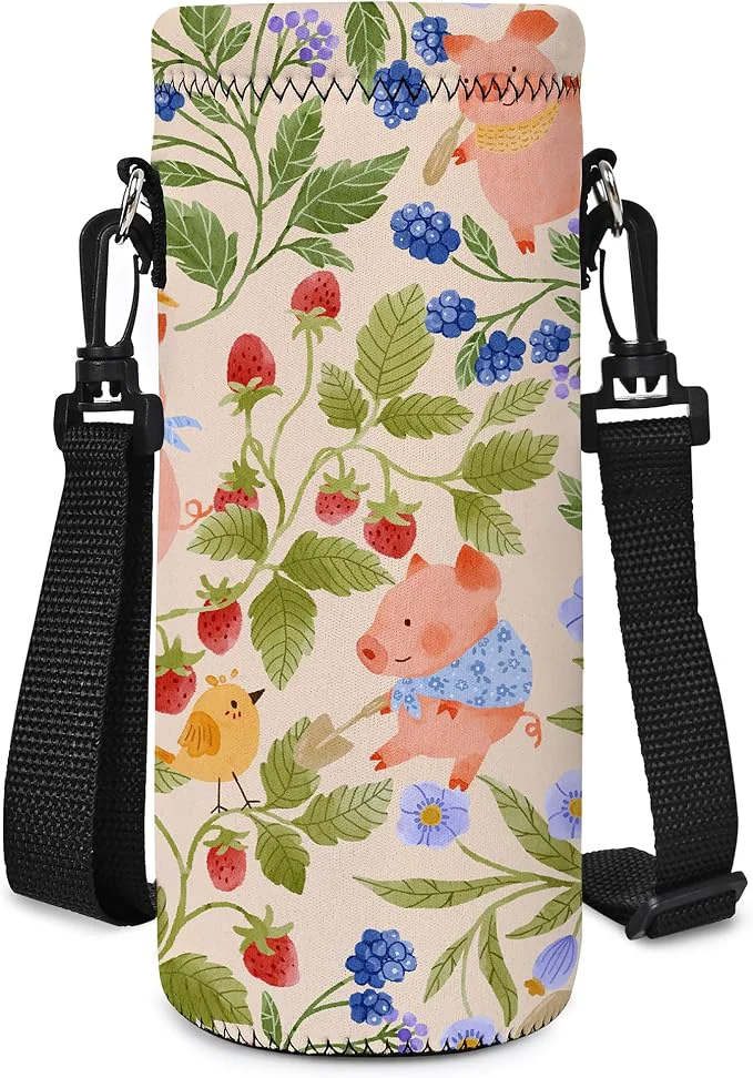 Elegant AUPET Water Bottle Bag Carrier 24oz 32oz Insulated Neoprene bottle Sling Holder Case Pouch Cover for 1000ML 750ML Bottles with Shoulder Strap for walkingAbout This Premium Material