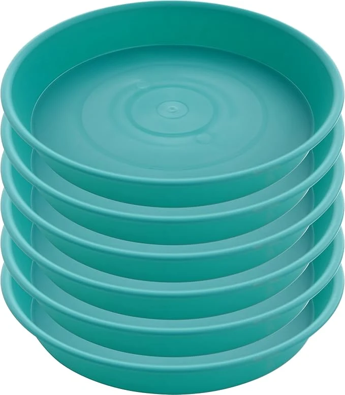 Safe 6 Pack of 8 inch Plant Saucer Blue Plastic Plant Water Tray 8 inch Round Clean
