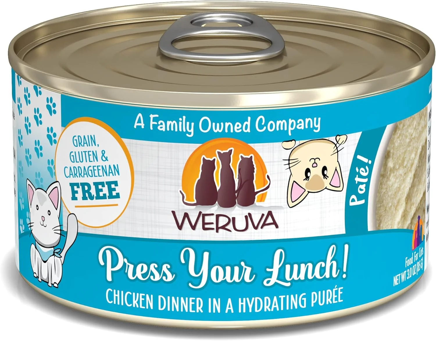 Specialty Weruva Wet Cat Food Press Your Lunch with Chicken Pate 3oz Can Pack of 12 Breathable