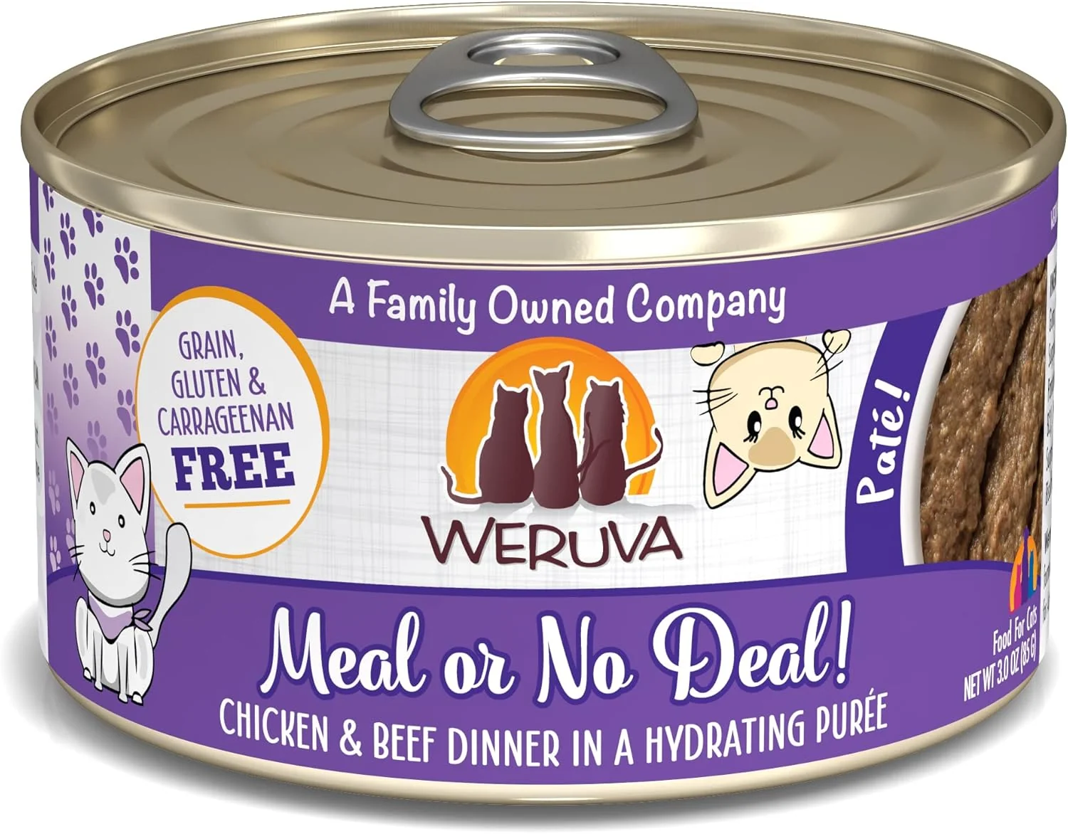 Innovative Weruva Classic Cat Paté Meal or No with Chicken Beef 3oz Can Pack of 12 Lightweight