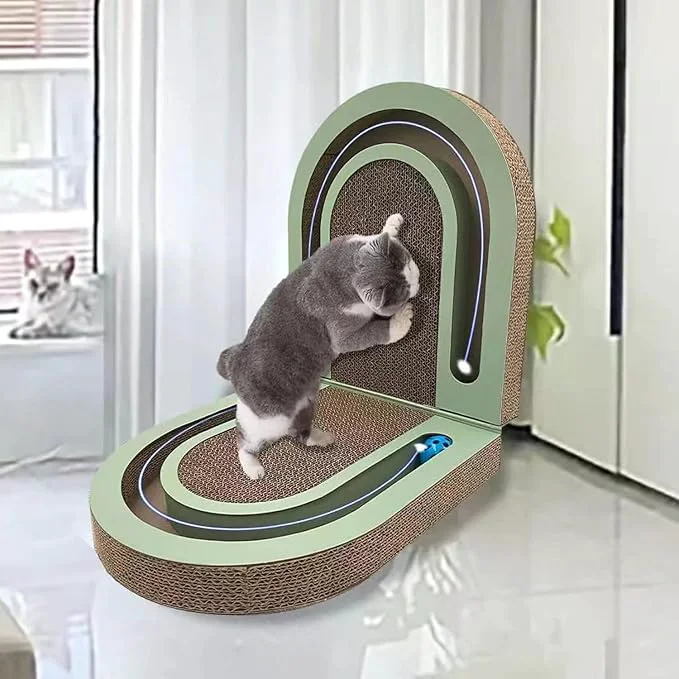 Classic Extra Long 26 Folding Cat Scratch Pad with Chasing Balls Double Sided Interactive Cardboard Cat Scratcher Cat Scratching Board for Cats Cardboard Scratching Pads for Indoor Cat ToyAbout ThisOverview Responsible