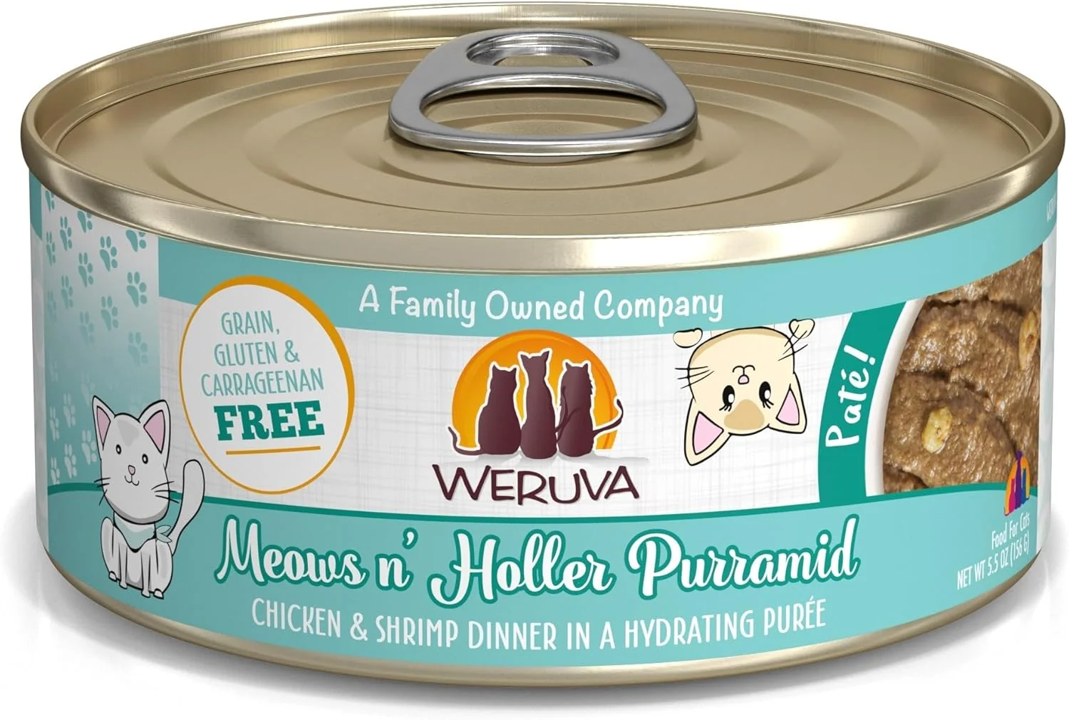 Versatile Weruva Classic Cat Paté Meows n' Holler PurrAmid with Chicken Shrimp 5.5oz Can Pack of 8 Brown Elite