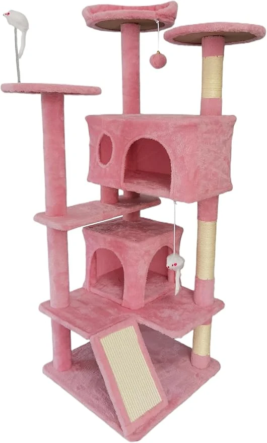 Trusted Cat Tree Tower for Indoor Cats Cat House with Sisal Scratching Post Multi-Level Cat Condo and 3 Large Platforms Pink About ThisOverview Traditional