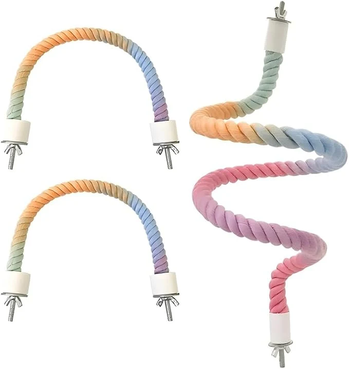 Carefully Designed 3Pcs Rope Perches for Bird Cages Rope Perch for Parrots Cockatiels Parakeets Advanced