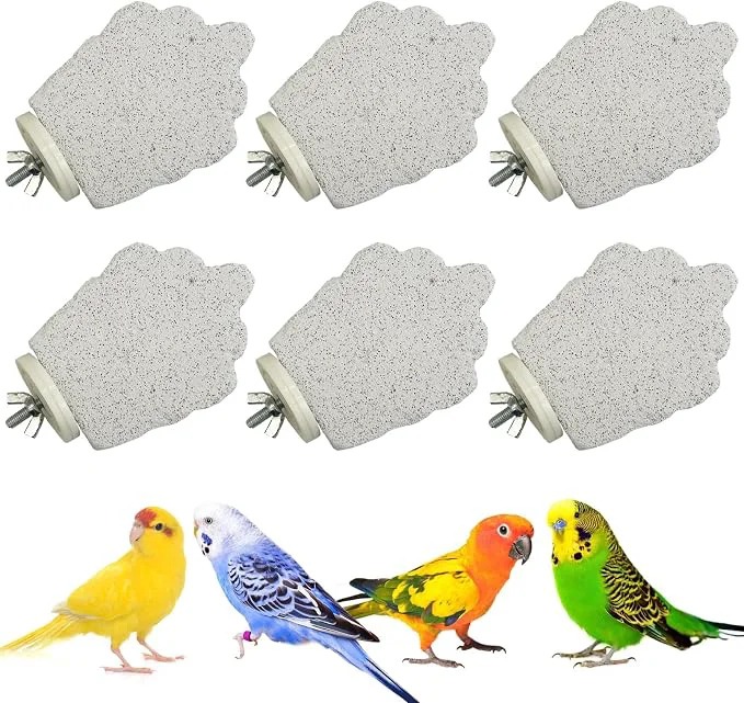 Casual PINVNBY 6 PCS Bird Perch Parrot Beak Grinding Stone Calcium Mineral Parrot Modern