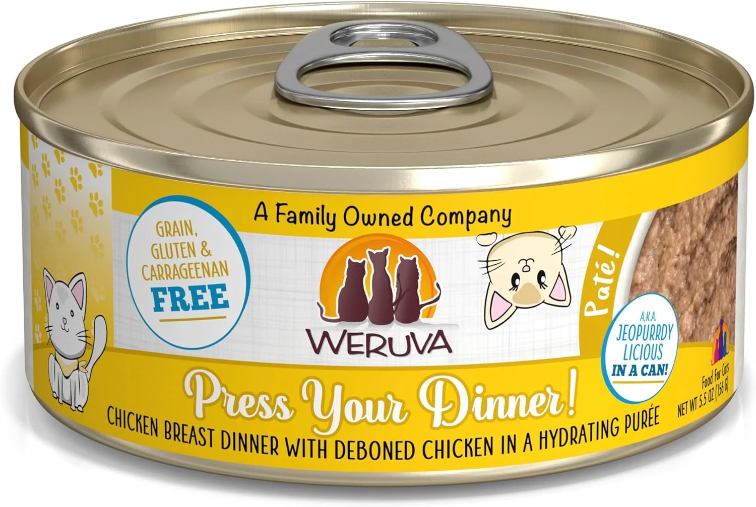 Lightweight Weruva Classic Cat Paté Press Your Dinner with Chicken 5.5oz Can Pack of 8 Superior