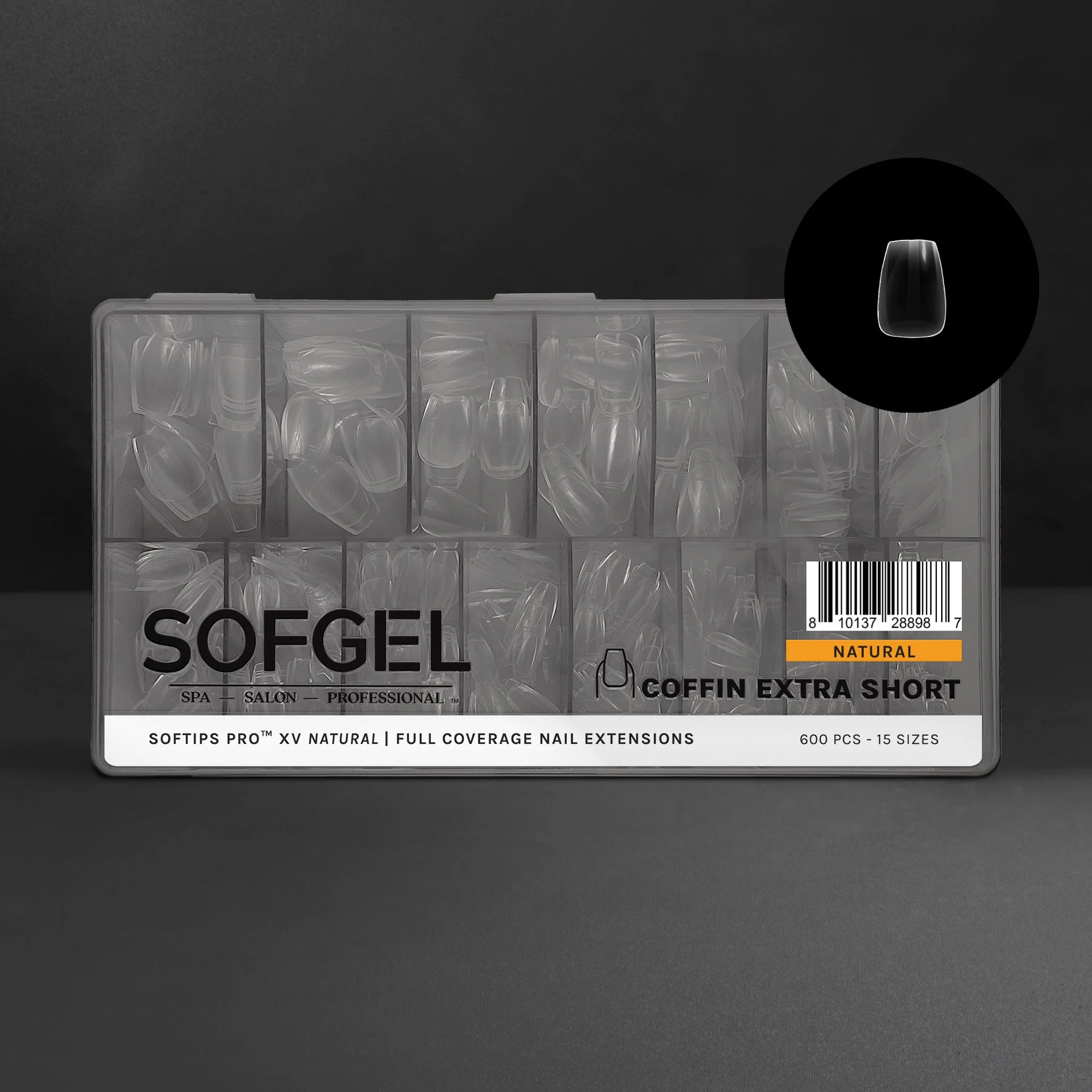 Professional SOFTIPS PRO™ XV NATURAL - COFFIN EXTRA SHORT Healthy