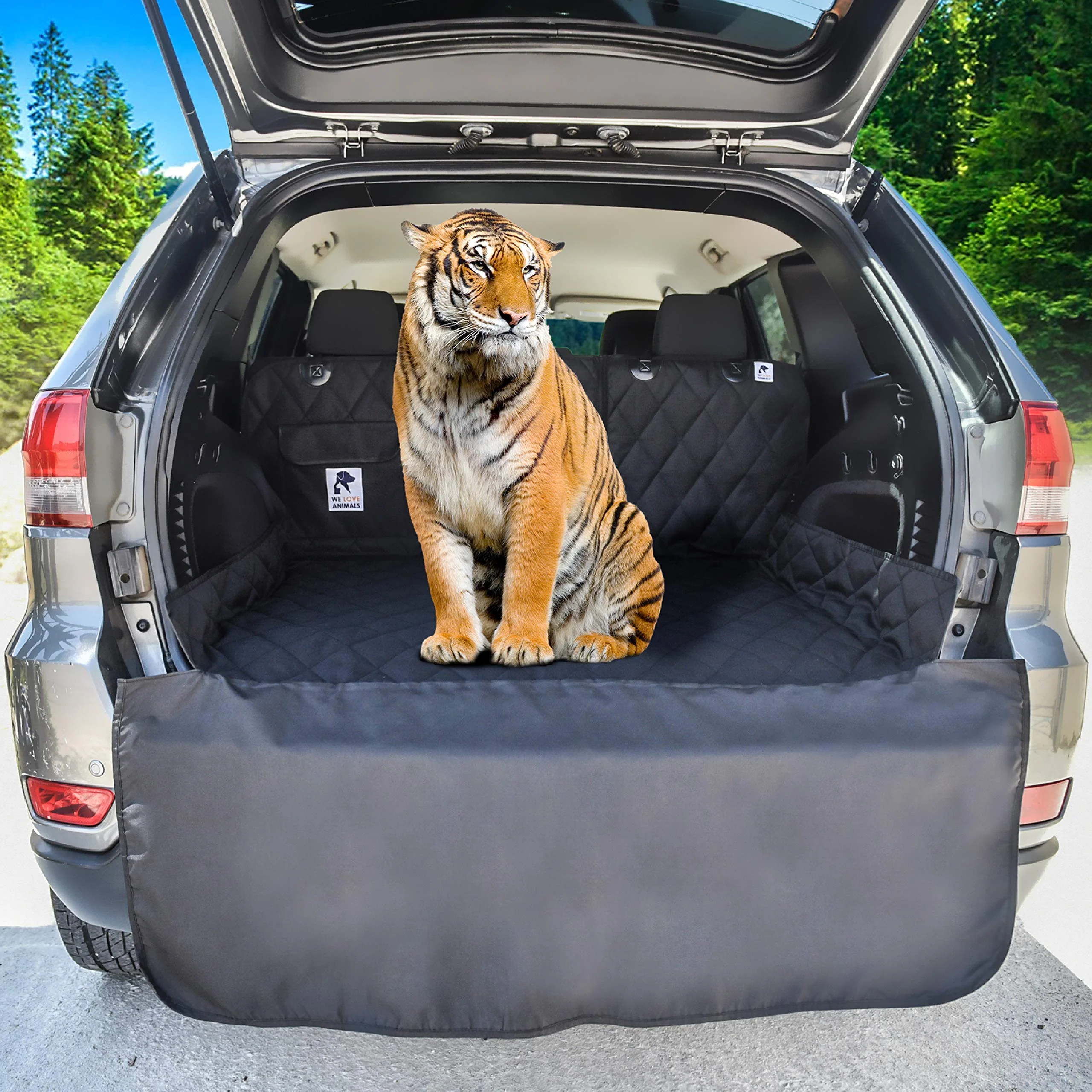 Easy-to-Use WE LOVE ANIMALS SUV Cargo Liner for Dogs – Waterproof Nonslip Car Seat Protector Stylish