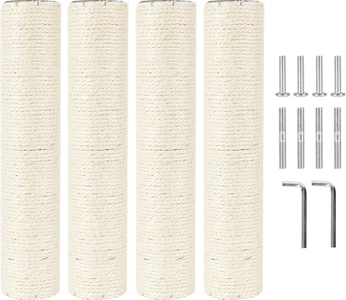 Carefully Designed 4 Pcs 2.9in 7.4cm Diameter Cat Tree Scratching Post Sisal Pole Parts M8 13.8in 35cm About ThisOverview Premium