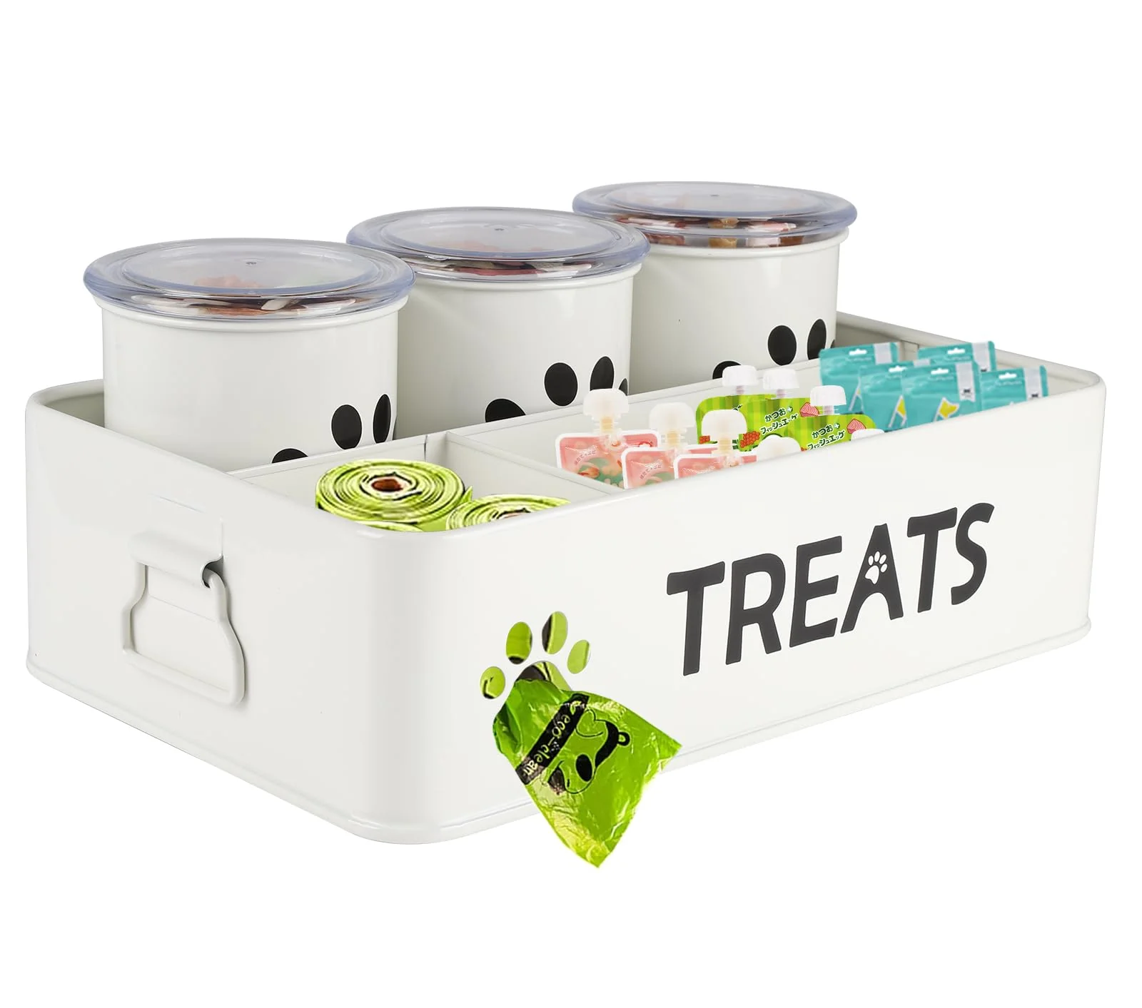 Practical Brabtod 28oz Metal Dog Treat Containers – 3-Pack with Airtight Lids Clean