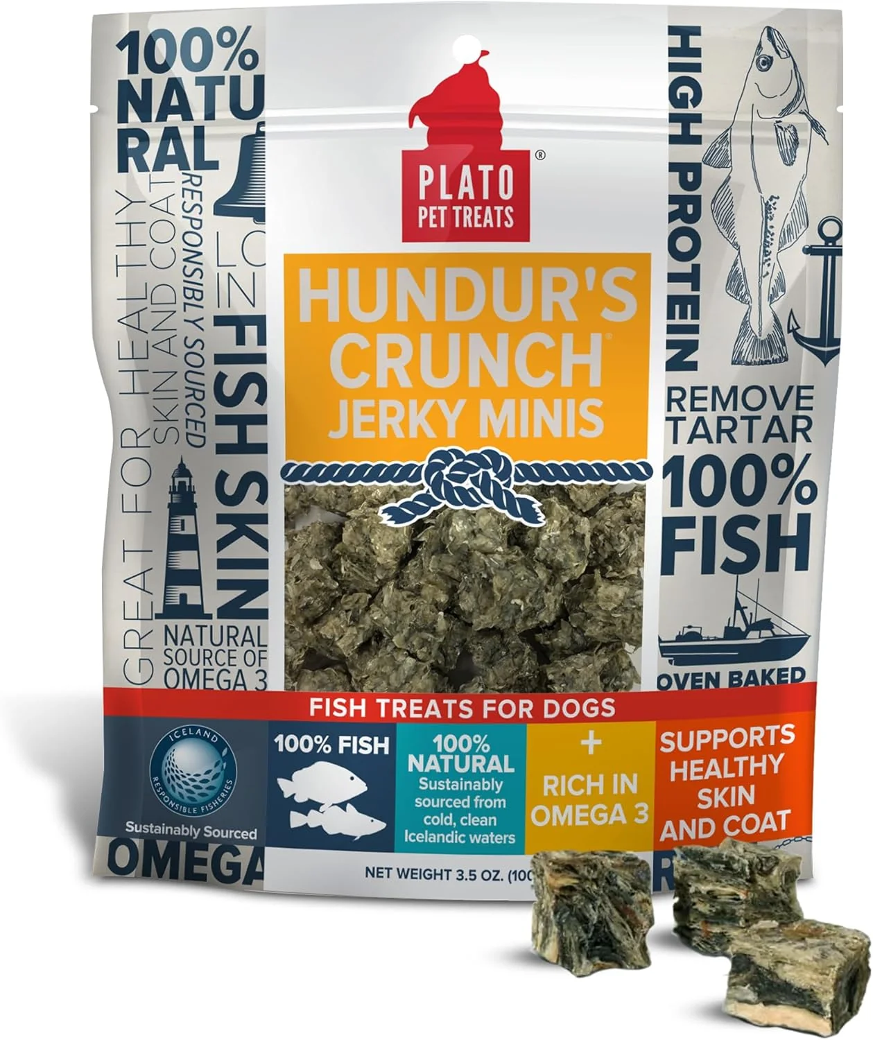 Natural Plato Hundur's Crunch Jerky Minis 3.5oz Prestigious