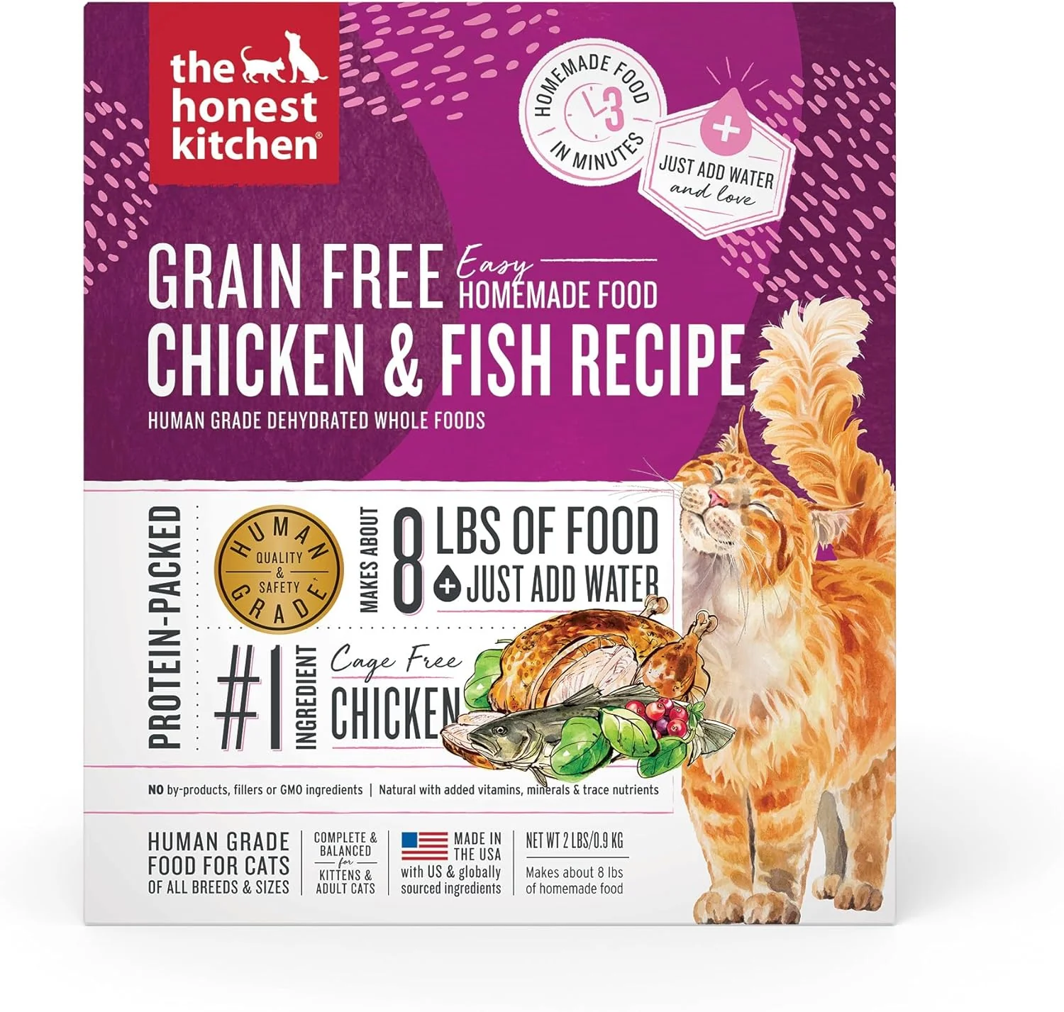 Versatile The Honest Kitchen Dehydrated Grain Chicken Fish Cat Food 2 lb Box Trendy