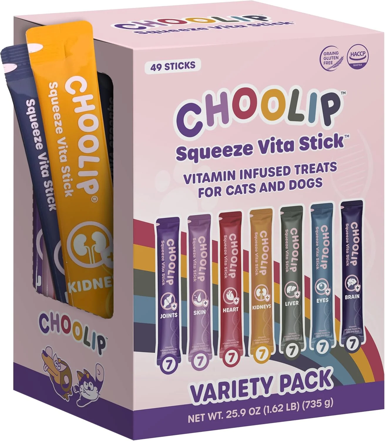 Professional Grab Go Squeeze Vita Stick Lickable Treats for Dogs Cats. 49 Variety Support Sticks with Essential multivitamins. Soft and Tasty Paste for All Life Stages Green