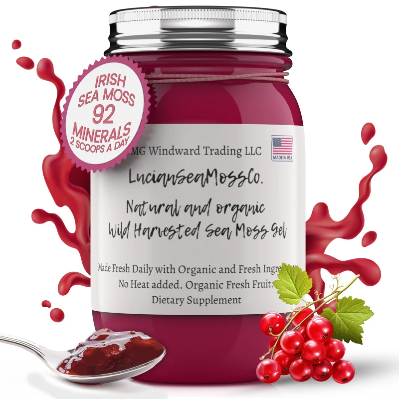 Responsible Fresh Organic Cranberry Infused Sea Moss Gel Environmentally Friendly