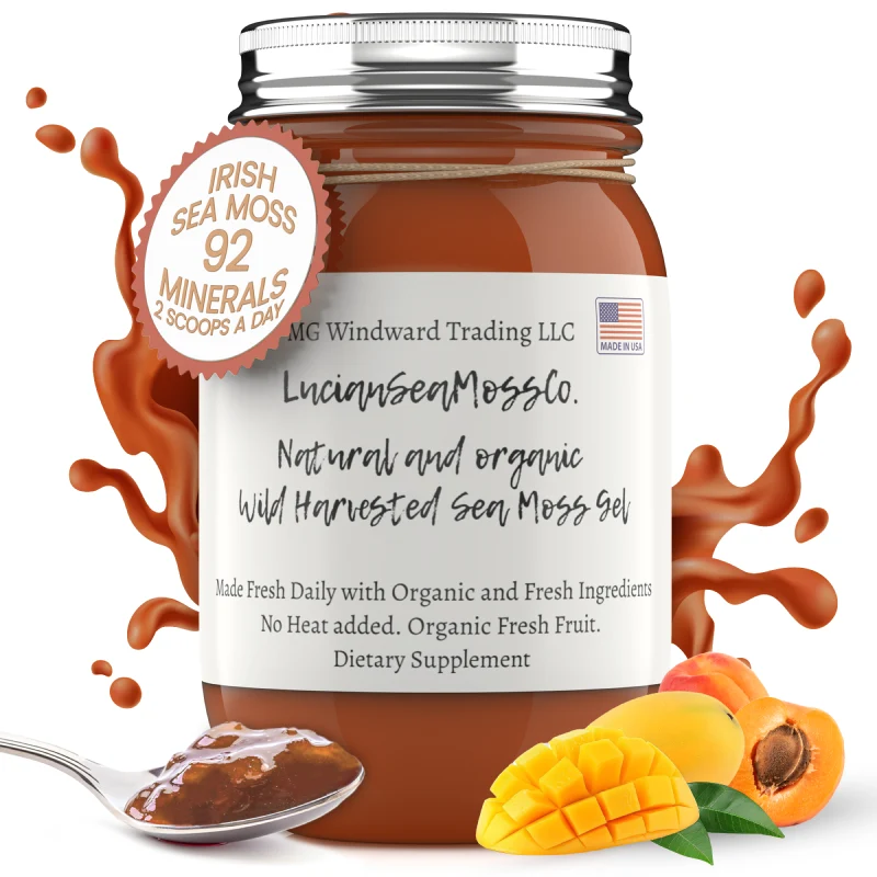 Casual Fresh Organic Mango Peach Infused Sea Moss Gel Fine Crafted