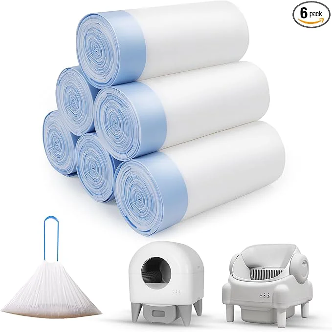 Trendy 120 Count Cat Litter Box Liners for Self Cleaning Litter Box Extra Thick Heavy Duty Cat Litter Bags 24.8 x 11.8 3-4 Gallons of Capacity BlueAbout ThisOverview Original Design