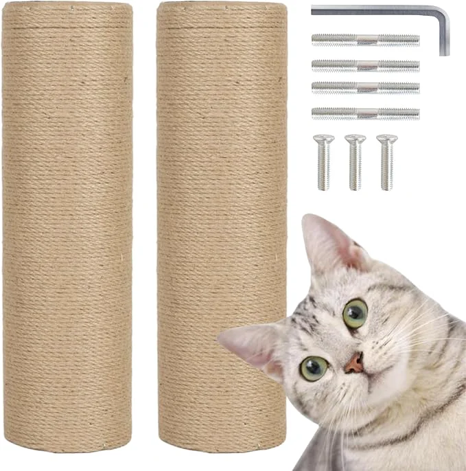 Traditional PowerKing Thick Natural Sisal Scratching Post 15.7 Length 4.5 Thick 2Pcs M8 Cat Scratch Post Refill Poles I for Refurbishment Includes Screws NaturalAbout ThisOverview Versatile