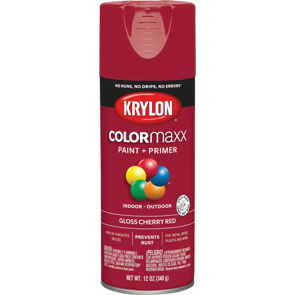 Fashionable Krylon ColorMaxx 12 Oz. Gloss Spray Paint Cherry Red Lightweight