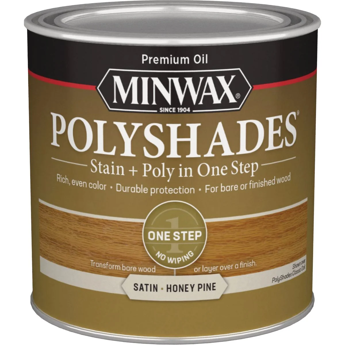 Expertly Made Minwax Polyshades 1 2 Pt. Satin Stain Finish Polyurethane In 1-Step Honey Pine Professional