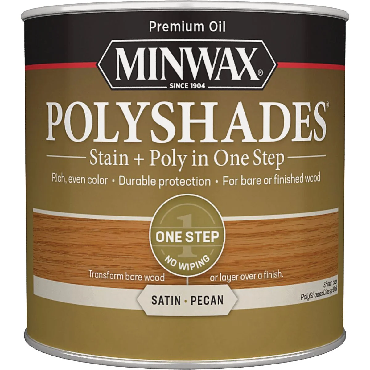 Professional Minwax Polyshades 1 2 Pt. Satin Stain Finish Polyurethane In 1-Step Pecan High-Grade