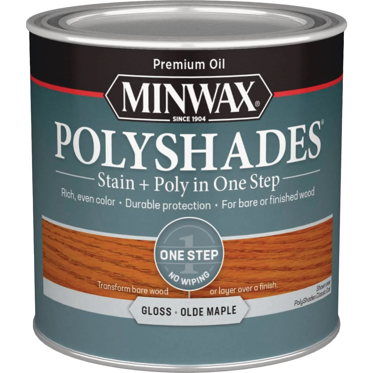 Versatile Minwax Polyshades 1 2 Pt. Gloss Stain Finish Polyurethane In 1-Step Olde Maple Smooth