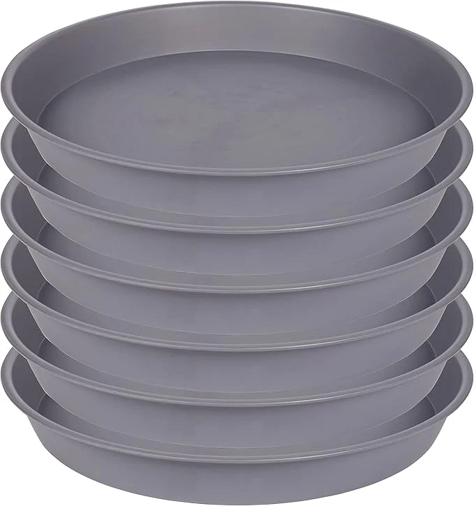 Next-Generation 6 Pack of 10 inch Plant Saucer Gray Heavy Duty Plastic Plant Saucer 10 inch Fast