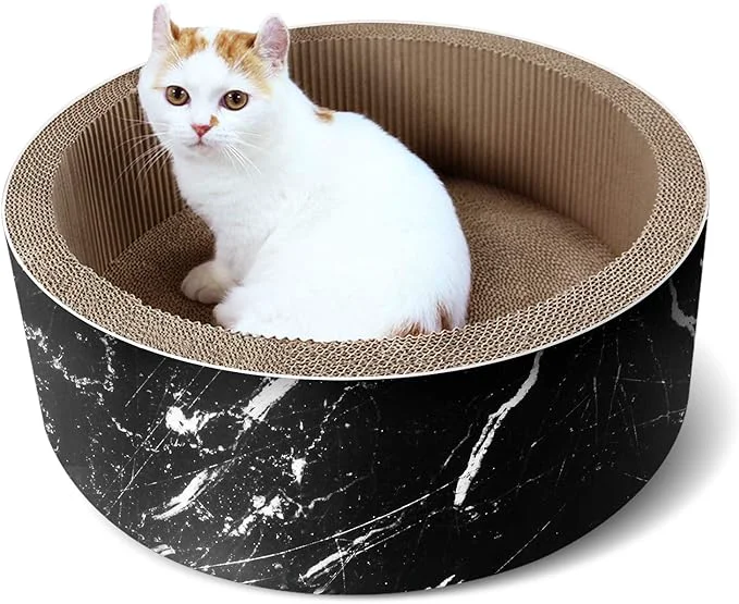 Certified Cat Scratcher Post Board Round Cat Scratching Lounge Bed Durable Pad Prevents Furniture Damage 17.32'' x 17.32''x 6.11''About ThisOverview Reusable