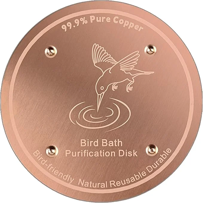 Sustainable 1 Pcs Copper Disc for Bird Bath 99.99 Pure Copper Plate Birdbath Disk Reusable