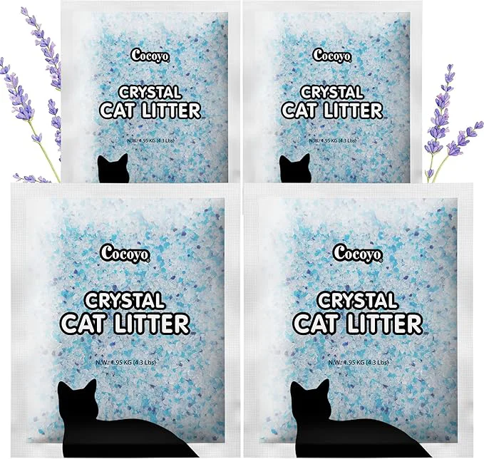 Breathable COCOYO Lavender-Scented Crystal Cat Litter I Silica Gel Cat Litter – 17.2 Lbs Value Pack 4.3 Lbs x 4 About ThisOverview Luxury