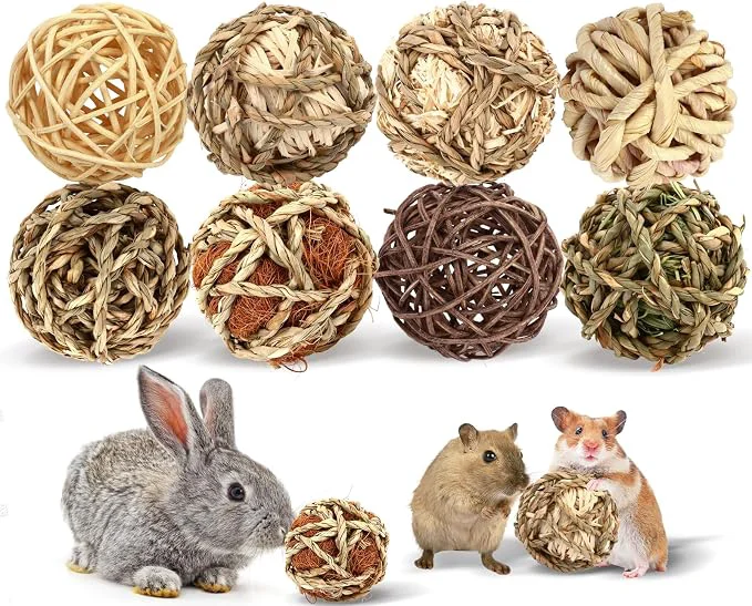 Unique VESPRO Bunny Chew Grass Balls Rolling Chew Toys Efficient