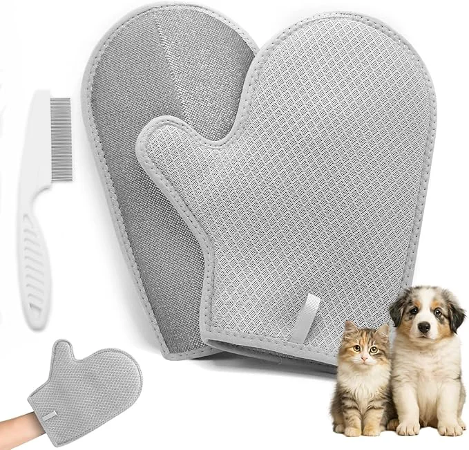 Eco-Friendly Pet Hair Removal Glove 2025 Newly Upgraded Electrostatic Reusable Washable Ergonomic Design for Pet Hair on Furniture Clothes Car Seats Carpet 2PCS About This Certified