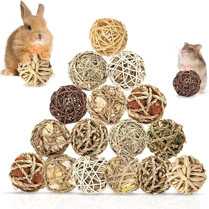 Eco-Friendly Bunny Chew Grass Balls Rolling Chew Toys Premium Material