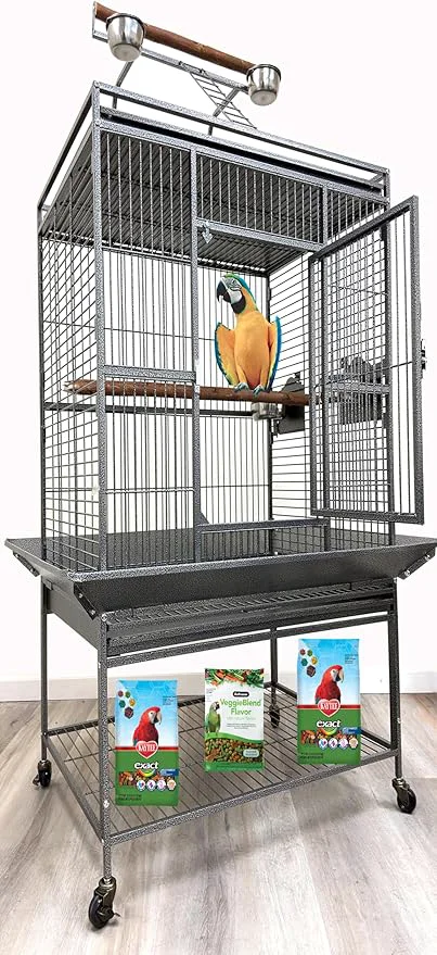 Stylish Large Elegant and Durable Wrought Iron Play Ground Perch Stand Top Climbing Detailed