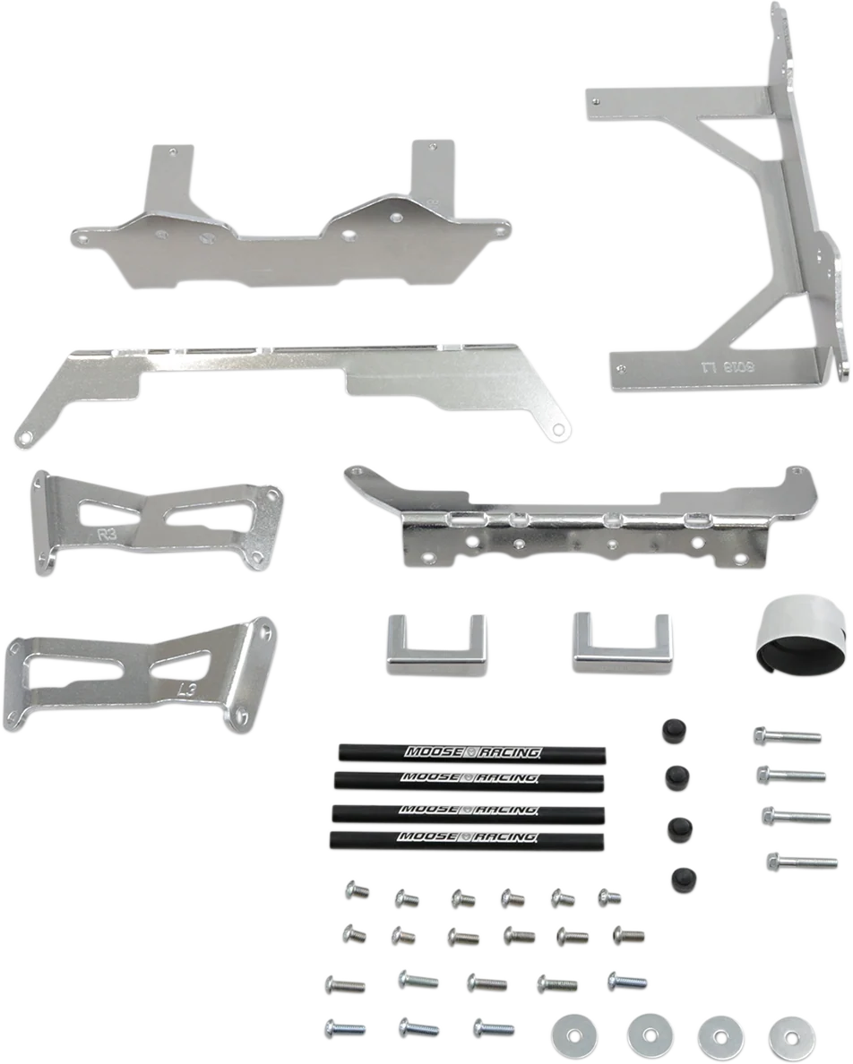 Unique MOOSE RACING Radiator Braces - Silver - Kawasaki 11-8018 Exceptional