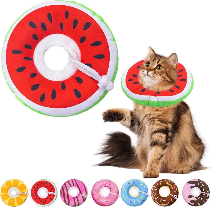 Green Cat Cone Collar Soft Adjustable Cat Recovery Collars Kitten Cones to Stop High-End