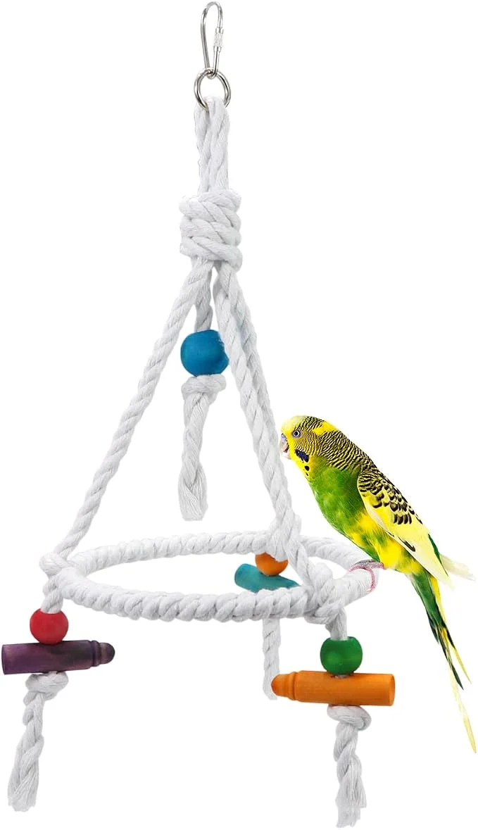 Consistent Litewoo Bird Parrot Cotton Swing Round Perch Stand High-Performance