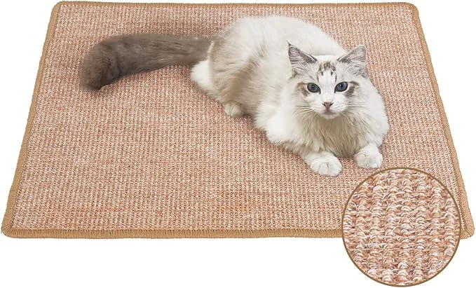 Unique FUKUMARU Cat Scratcher Mat 23.6 X 31.5 Inch Natural Sisal Cat Scratch Mats Horizontal Cat Floor Scratching Pad Rug Protect Carpets and Sofas BrownAbout ThisOverview Healthy