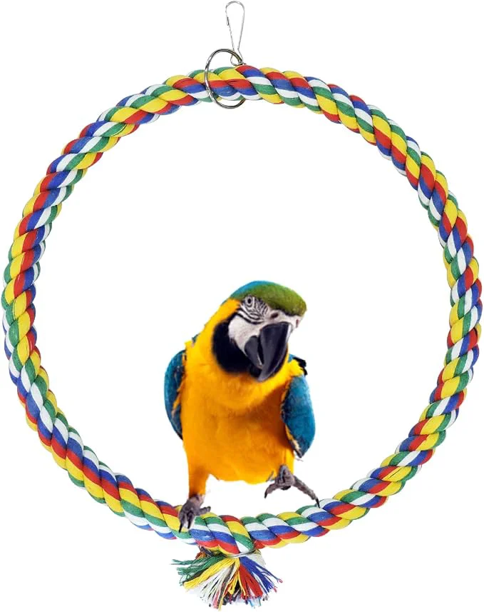 Sustainable WishLotus Bird Swing Cage Hanging Cotton Rope Swing Bite Resistance Perches Effective