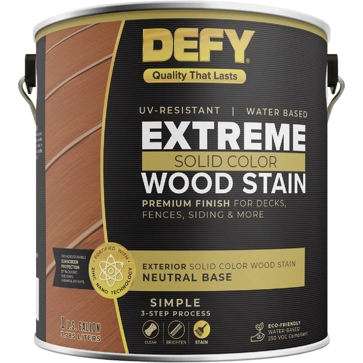 Genuine Defy Extreme Solid Color Wood Stain Neutral 1 Gal. Efficient