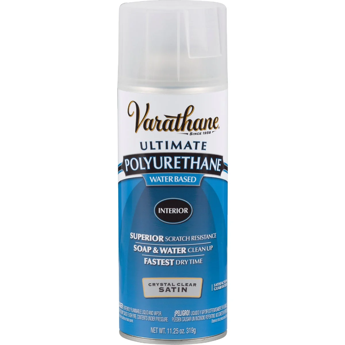 Powerful Varathane Satin Clear Interior Water-Based Spray Polyurethane 11.25 Oz. Sophisticated