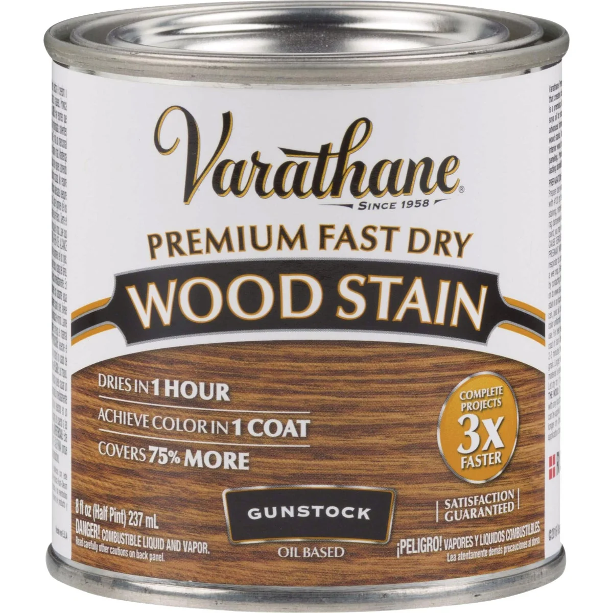 Outstanding Varathane Fast Dry Gunstock Wood Urethane Modified Alkyd Interior Wood Stain 1 2 Pt. Reusable